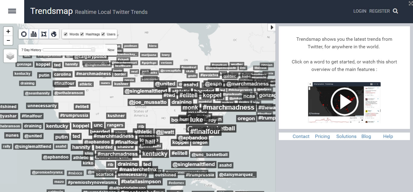 strumenti per analizzare gli hashtags: Trndsmap