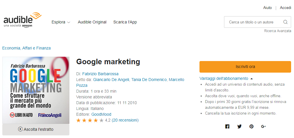 Audible Google marketing