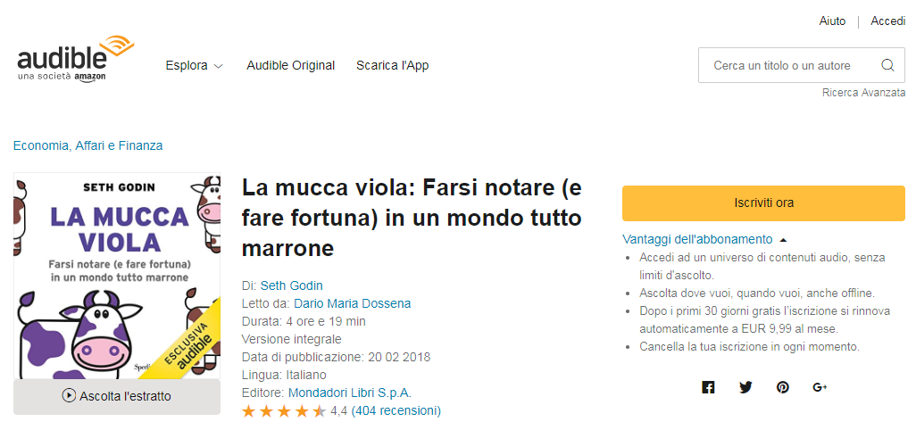 Audible la mucca viola