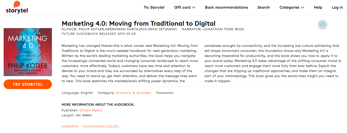 Storytel Marketing 4.0