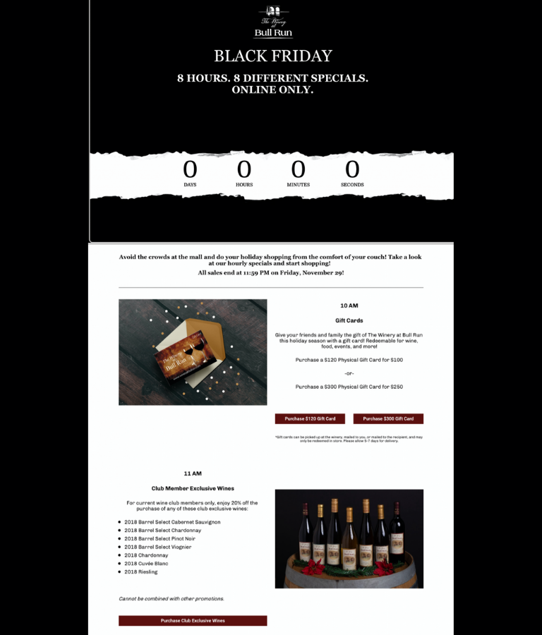 Conto alla rovescia landing page black friday
