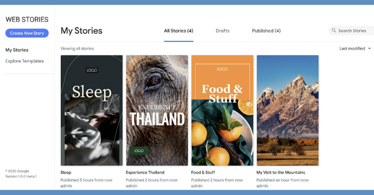 Immergiti nelle web storie di Google