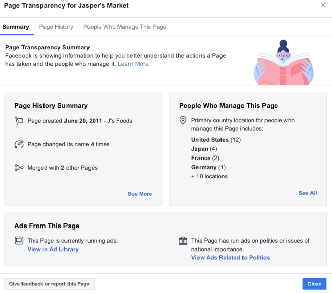 Facebook ads library