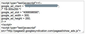 código javascript adsense