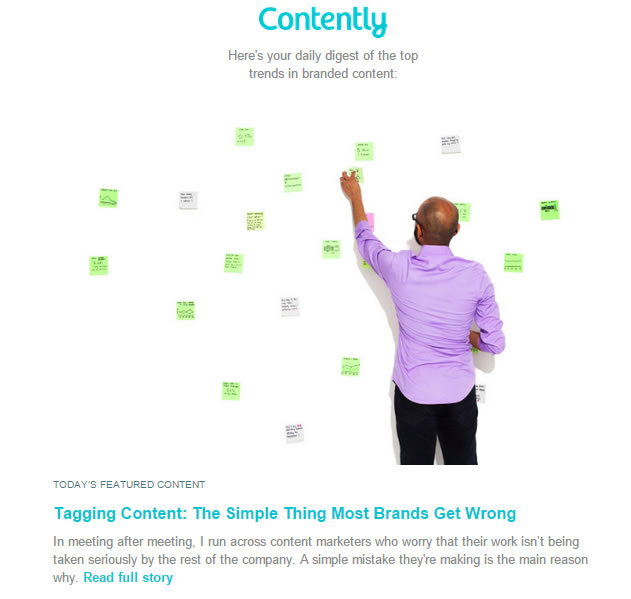 ejemplo de newsletter: Contently