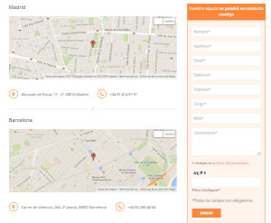 página de contacto de Antevenio