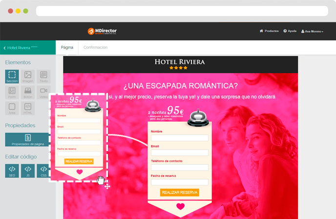 sencillo editor drag and drop