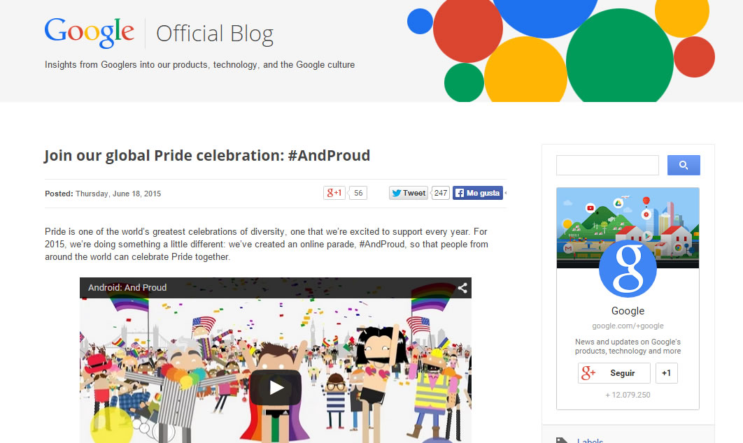 blog oficial de Google