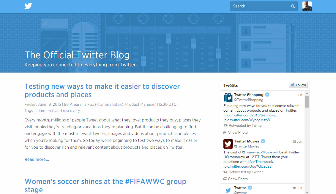 blog oficial de Twitter