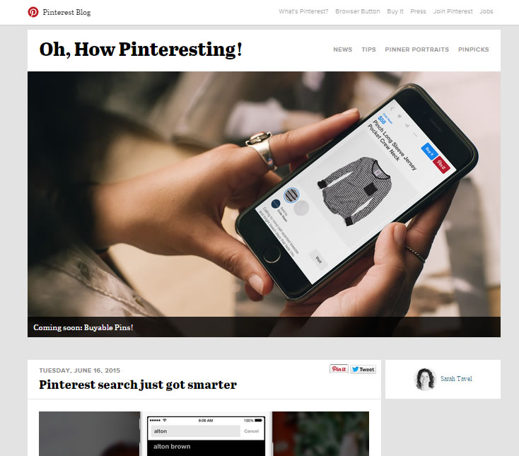 blog oficial de Pinterest