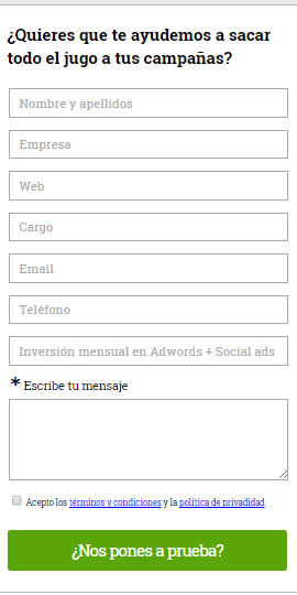 estrategias de conversión de landing pages: formularios adecuados