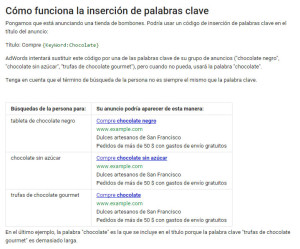 inserción dinámica de keywords