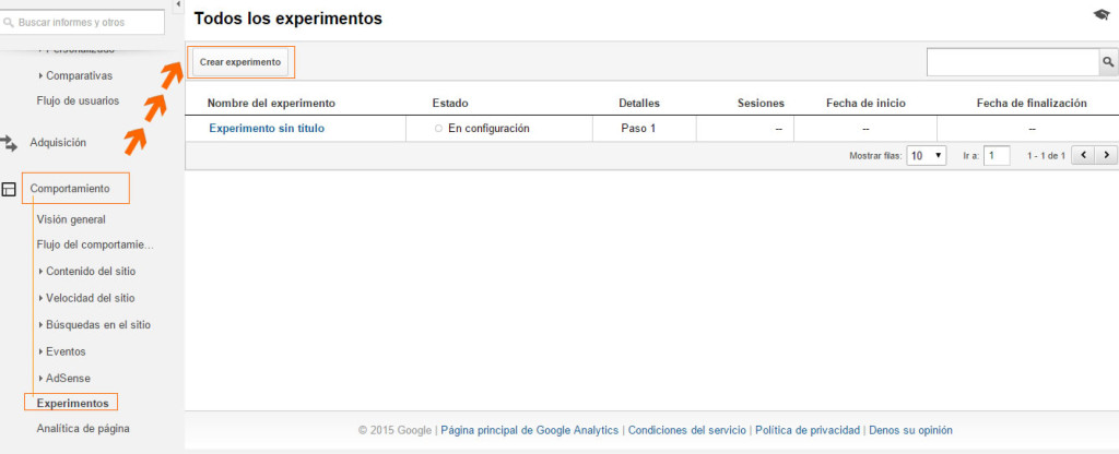 test A/B con Google Analytics