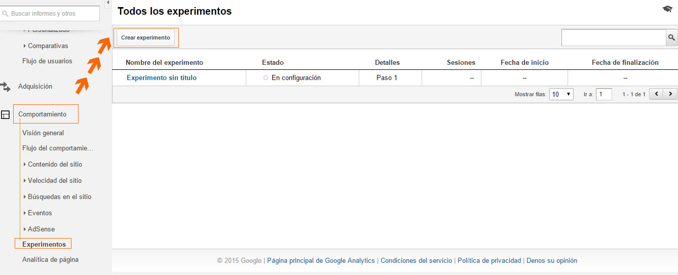 test A/B con Google Analytics