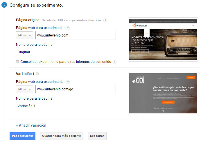 Test A/B con Google Analytics