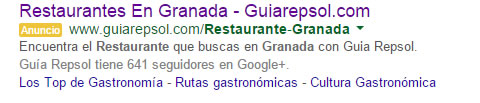 adwords restaurantes en Granada
