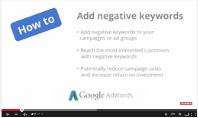 keywords negativas