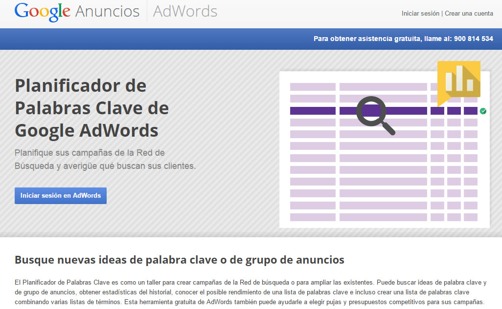 optimizar adwords: planificador de keywords