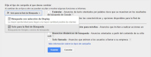 redes de búsqueda y de display en campañas de Adwords