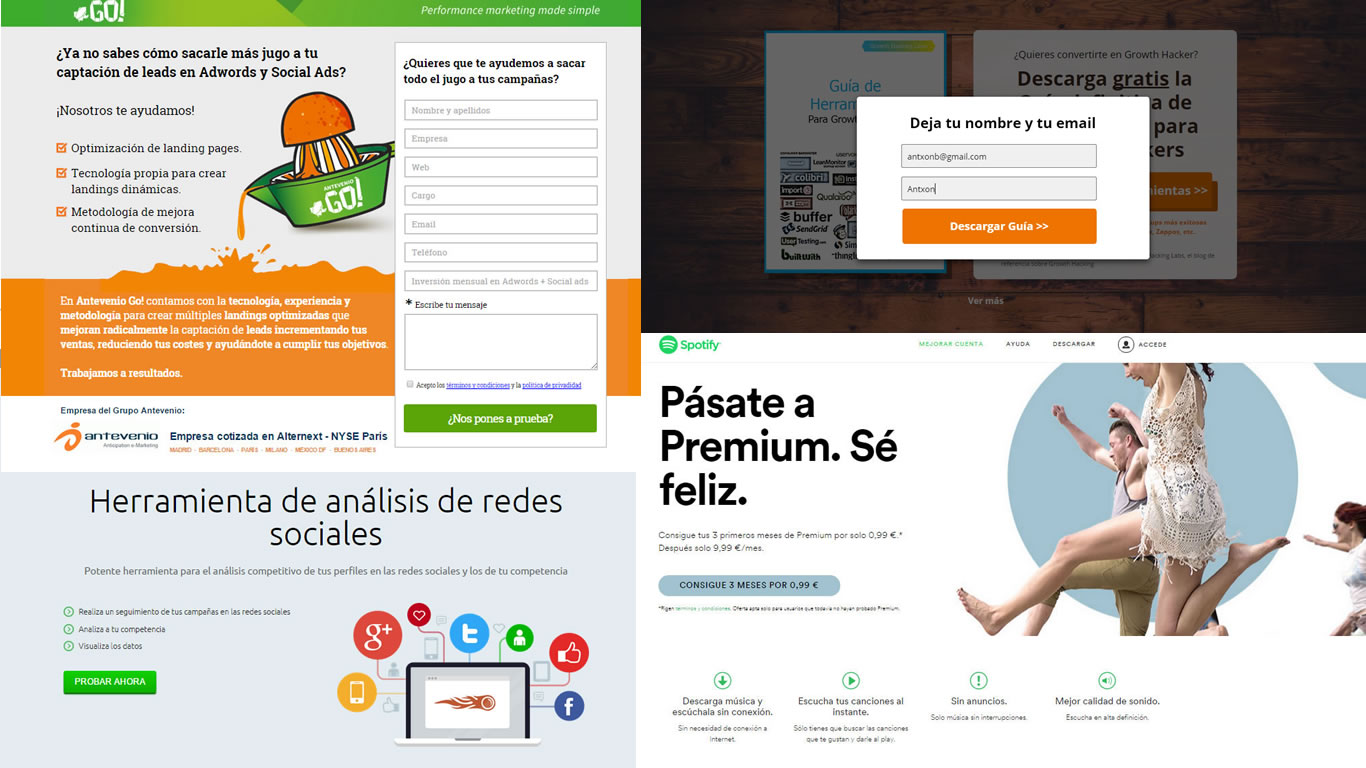 vender servicios a través de landing pages