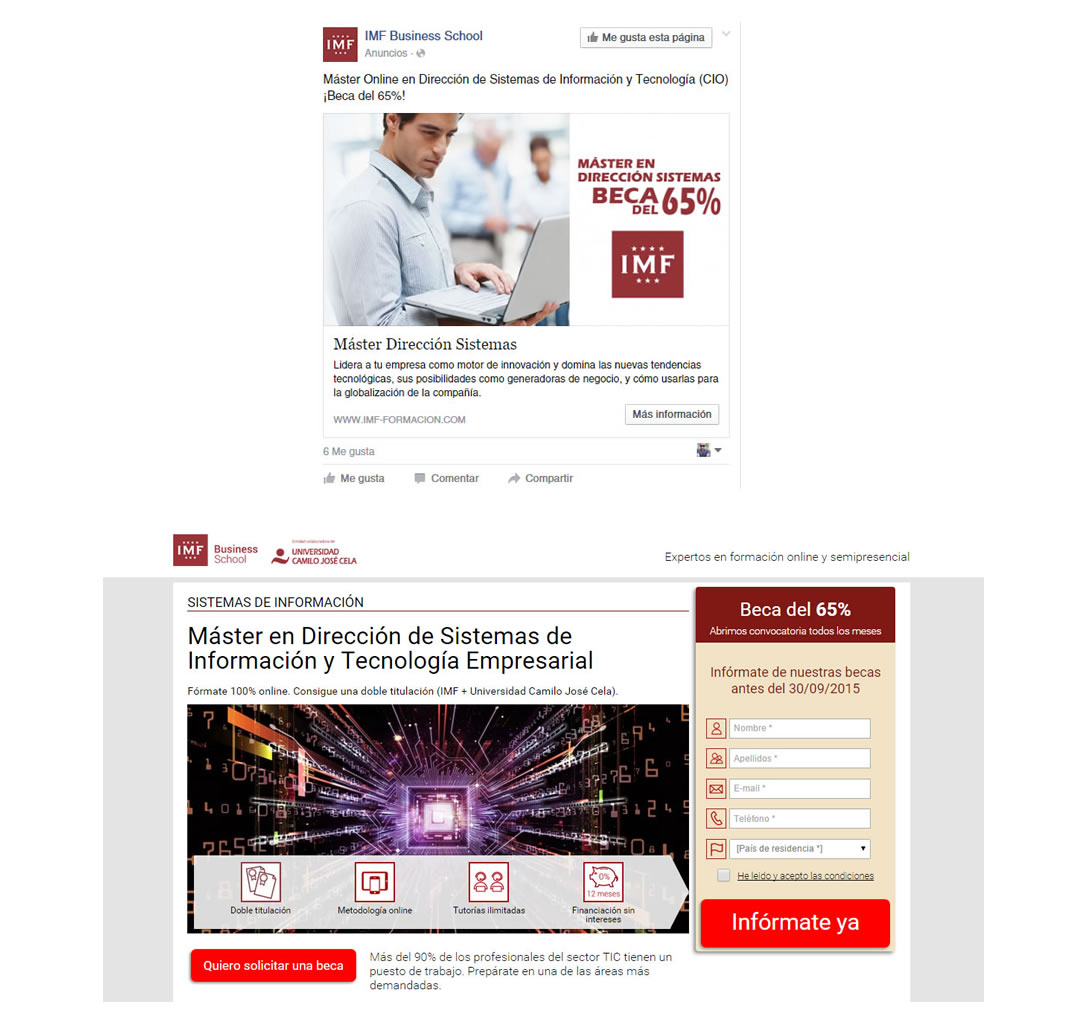 landing pages PPC: Facebook Ads