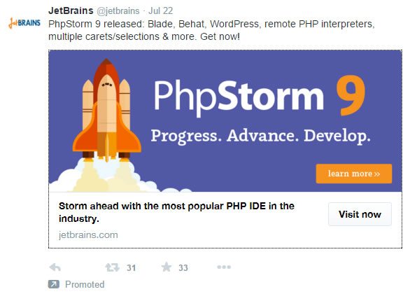 ejemplo de Twitter Ads