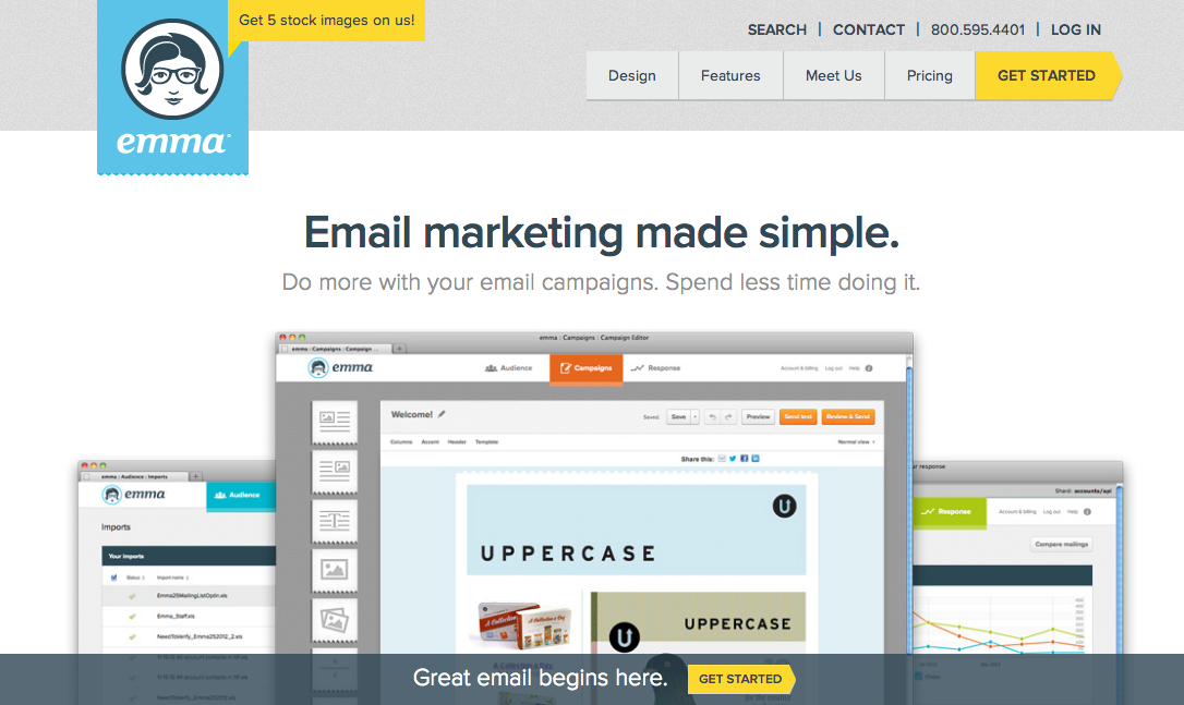 landing pages para startups: emma