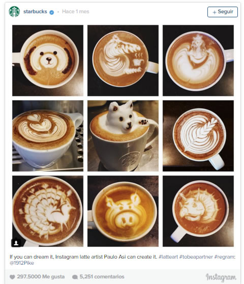 instagram para marketing de grandes marcas: Starbucks
