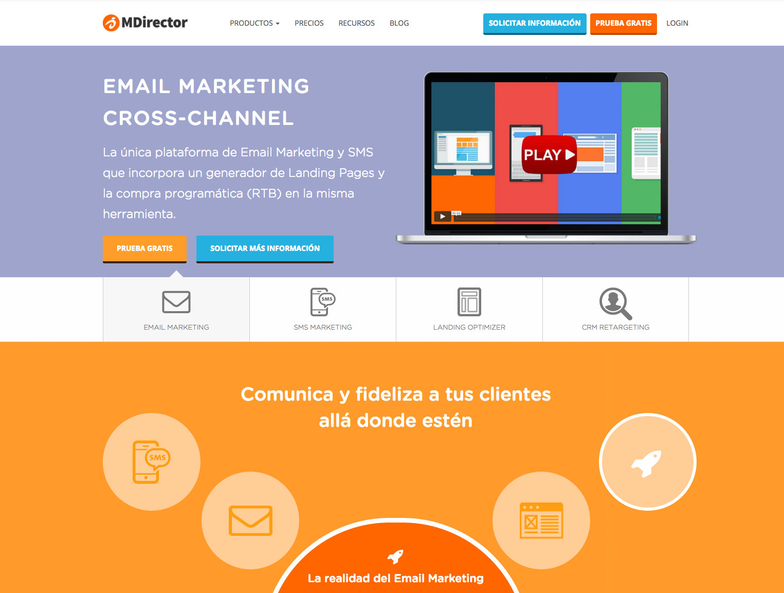características de una landing page: MDirector