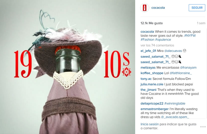 Instagram de Coca Cola