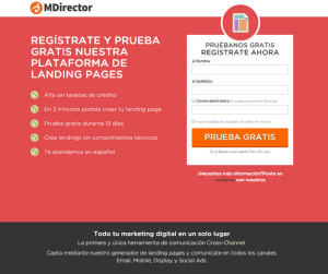 mejorar el diseño de una landing page: MDirector