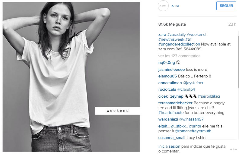 Instagram de Zara