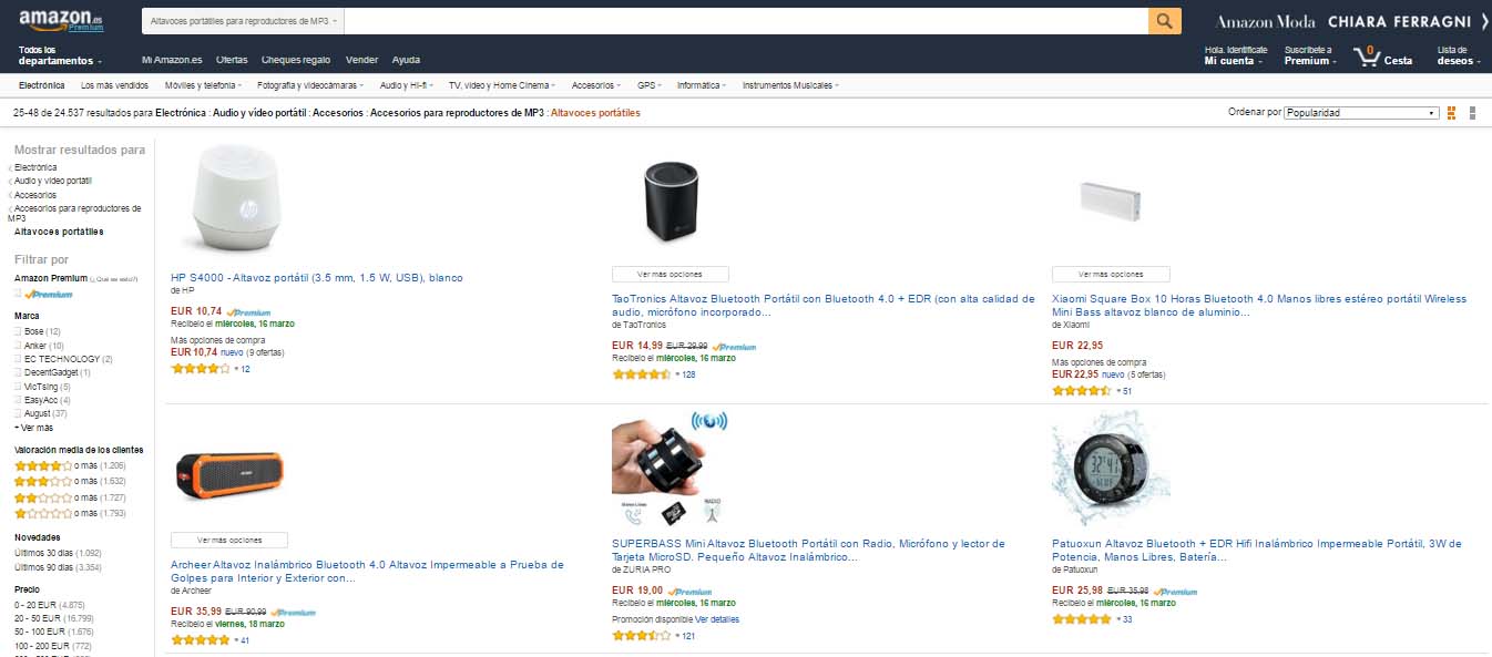 buscar la página de amazon