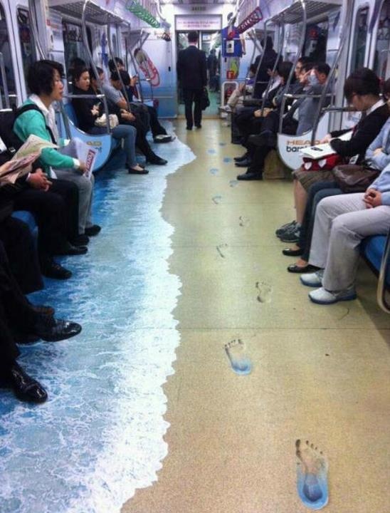 La playa en el metro de Seúl