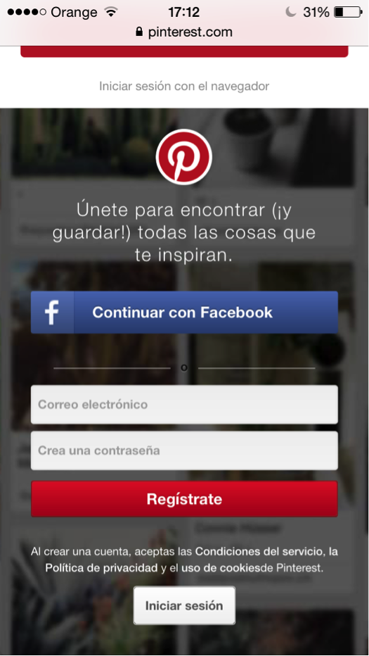 landing pages adaptadas al móvil : Pinterest
