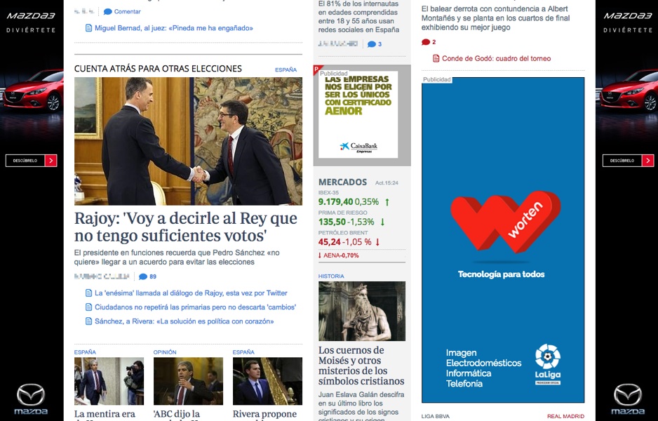 demasiada publicidad