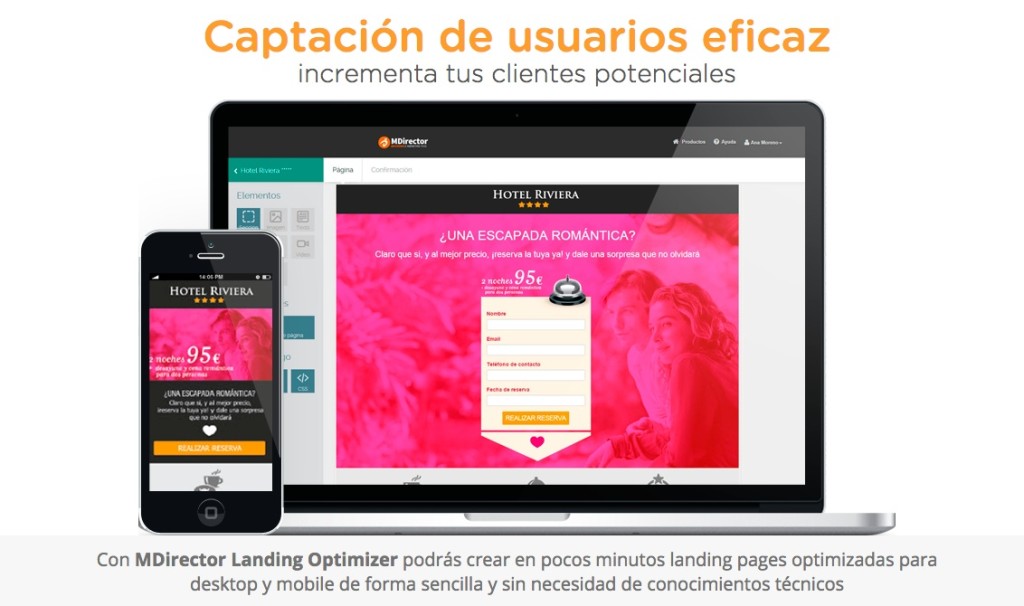 herramientas para la optimización de conversiones: Landing optimizer