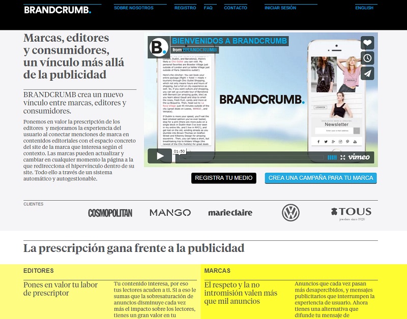 webs que te ayudarán a ganar dinero con un blog: BrandCrumb