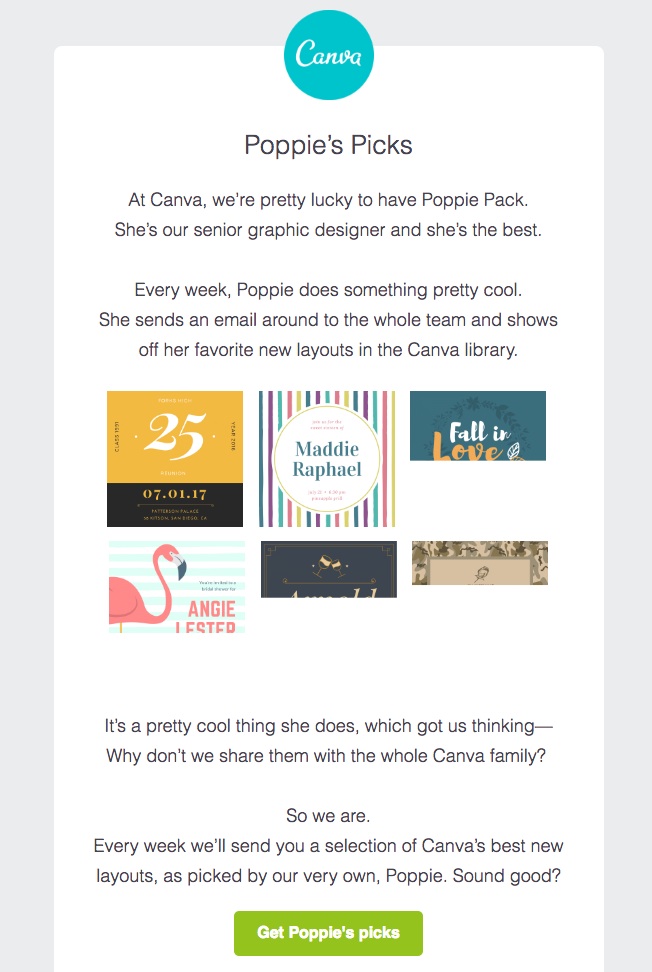 newsletter de Canva