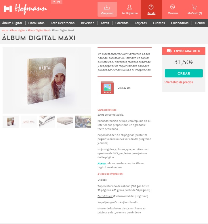 organización de una landing page: Hoffman