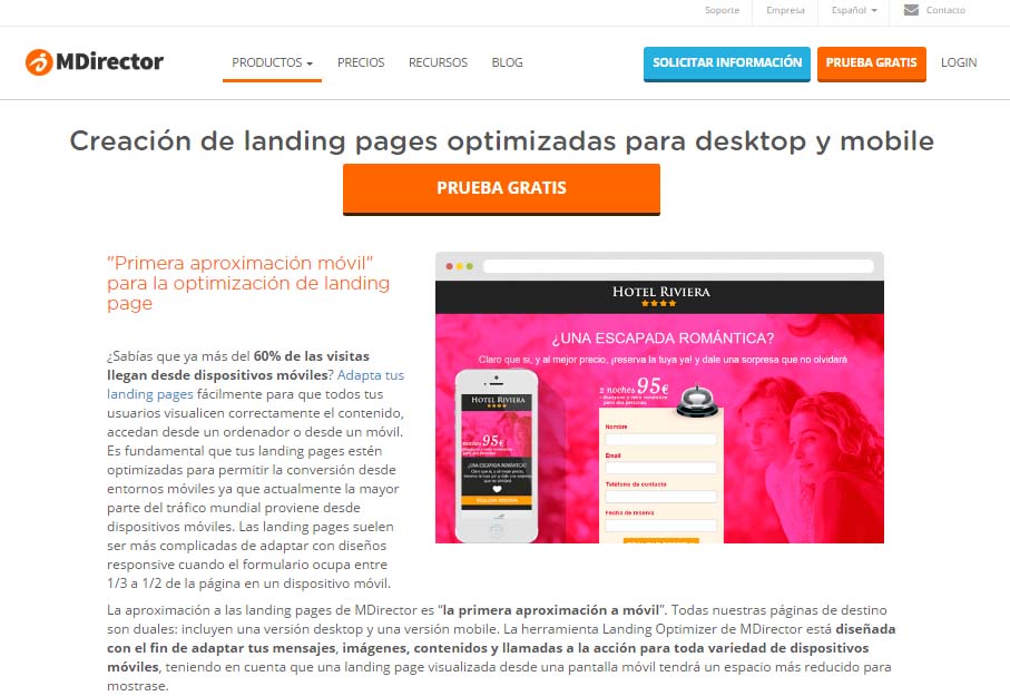 herramientas de inbound marketing : Landing Optimizer