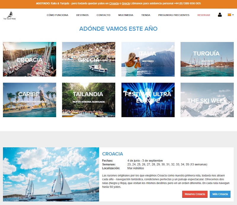 landing pages de fiestas veraniegas: TheYatchWeek
