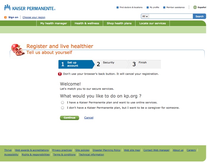 campañas de captación de registros: Kaiser Permanente