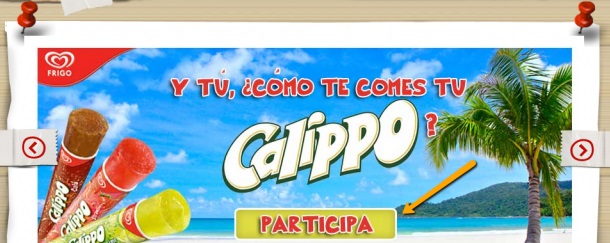 CTAs para mejorar la conversión: Calippo