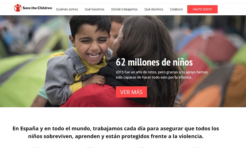CTAs para mejorar la conversión: Save the children