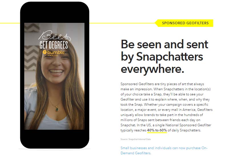 Guia de publicidad en Snapchat: Geofilters