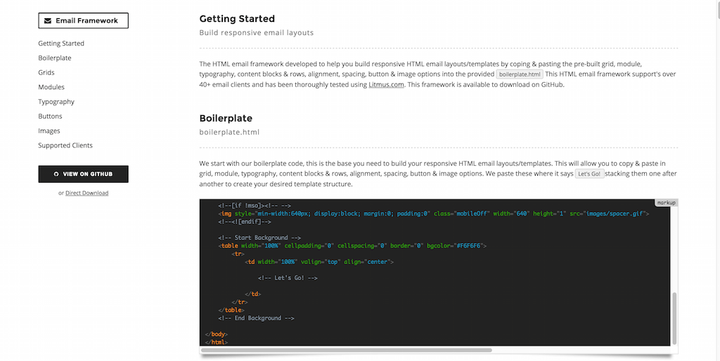 Responsive HTML email framework