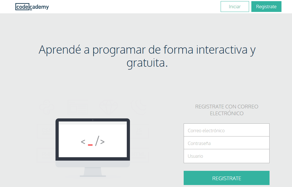 espacios de formación digital: Code Academy