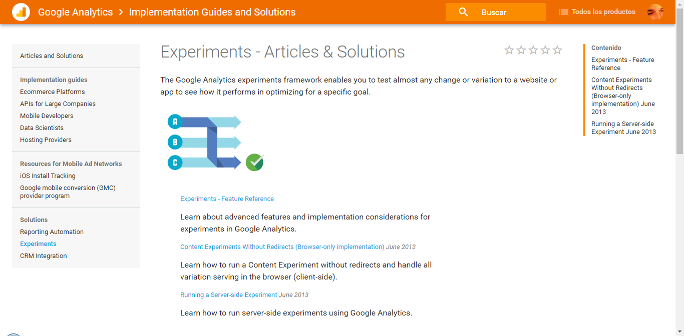 Herramientas para realizar tests multivariantes: Google Analytics