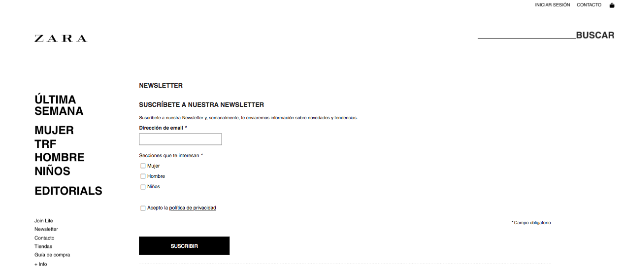 single opt in vs double opt in: Zara